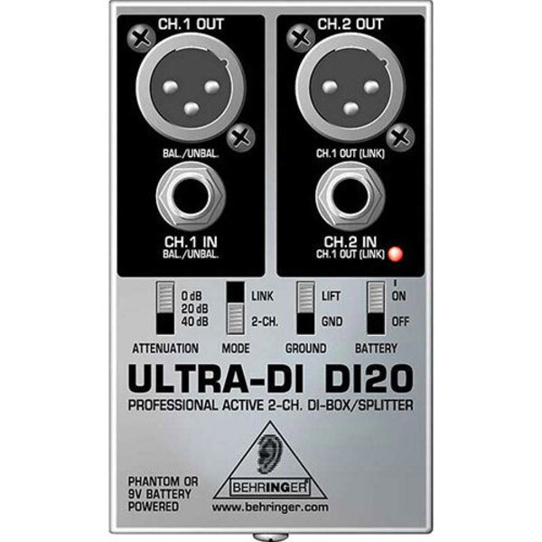 Main product image for Behringer DI20 Ultra-DI Active 2-Ch Direct Box/ 248-732